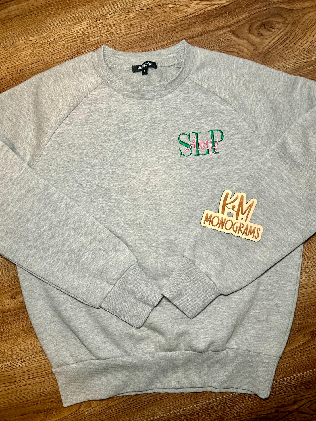 Custom Embroidered Stacked Name Sweatshirt – Script & Varsity Font