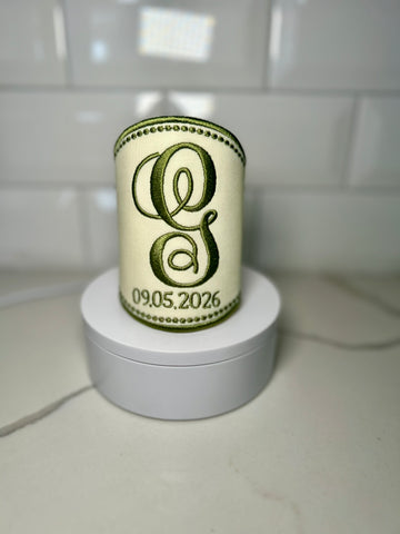 Custom Bridal Bouquet Wrap | Embroidered Monogram Keepsake