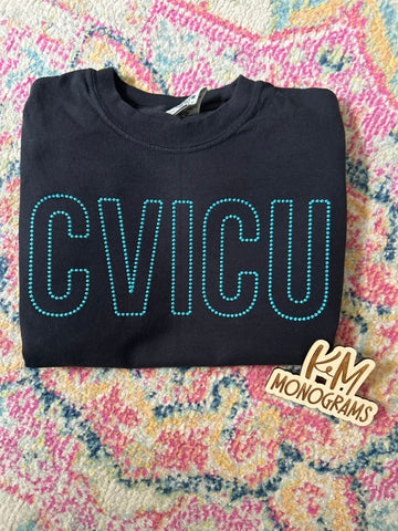 Custom Beaded Outline Varsity– Personalized